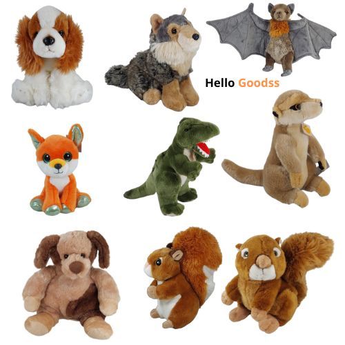 Boneka Binatang Kelelawar Bat Dinosaurus Trex Serigala Meerkat Fox Anjing Cavalier King Serigala Tup