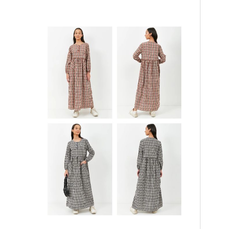 Dress Wanita maxi Graphis Gingham