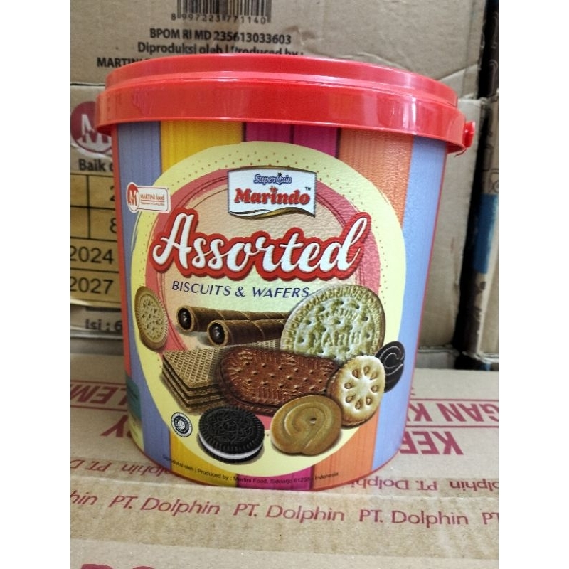 MARINDO BISCUIT ASSORTED 400 Gram Kaleng Timba Termurah