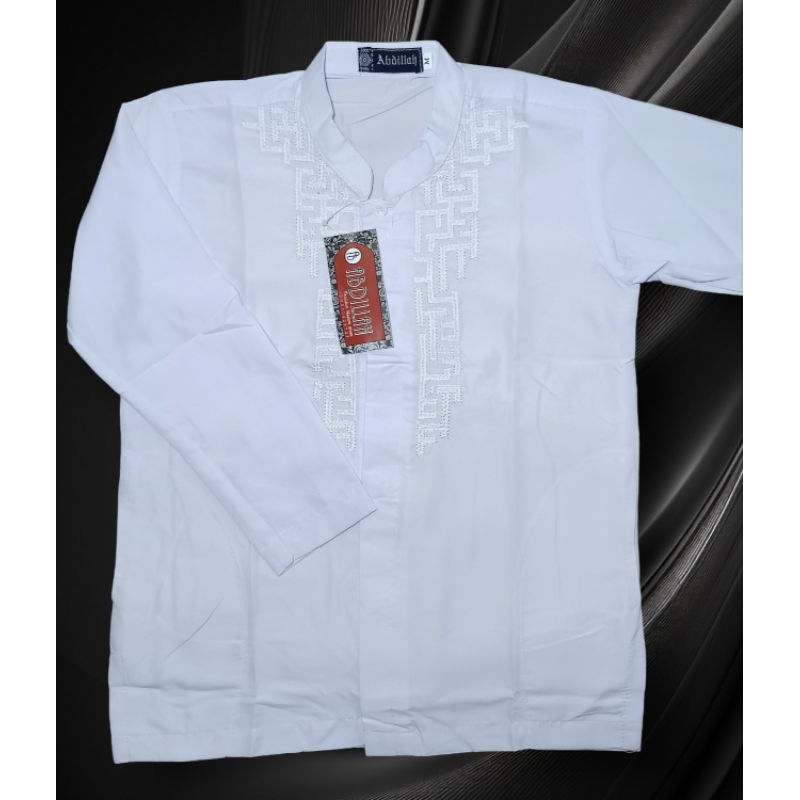 BAJU KOKO ANAK PUTIH  TK - SD / SETELAN HITAM PUTIH