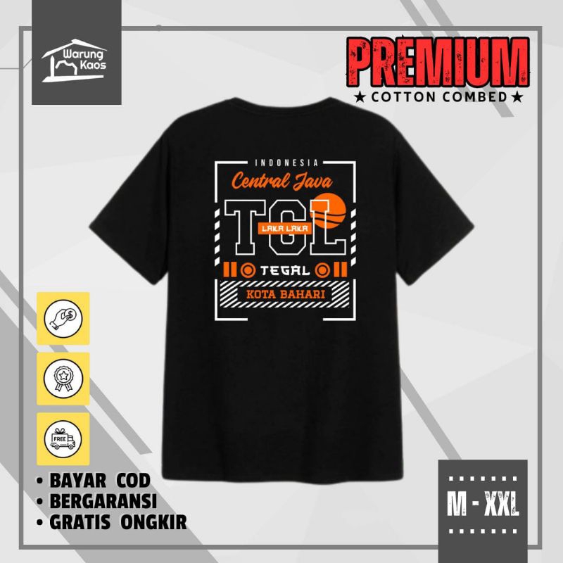 Kaos Tegal Laka Laka Kaos Kota Bahari 03 Kaos Daerah Jawa Tengah Cotton Combads Premium Hitam Origin