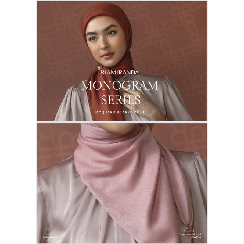 Galeya Scarf Monogram Jacquard Scarf Riamiranda RM Ria Miranda New Original