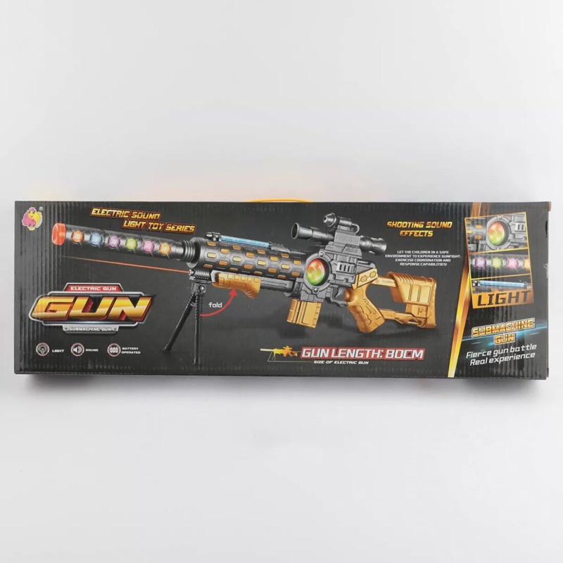 MAINAN SENAPAN LARAS PANJANG  ELECTRIC GUN 901-454 LED DAN SUARA