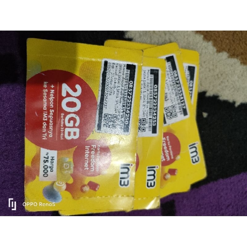 perdana indosat 20gb segel