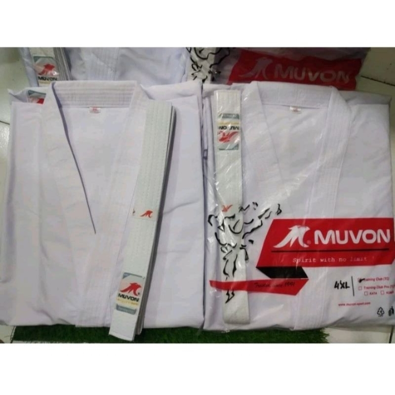 Baju Karate MUVON TC free Logo Forki & Sabuk lengkap 1 set