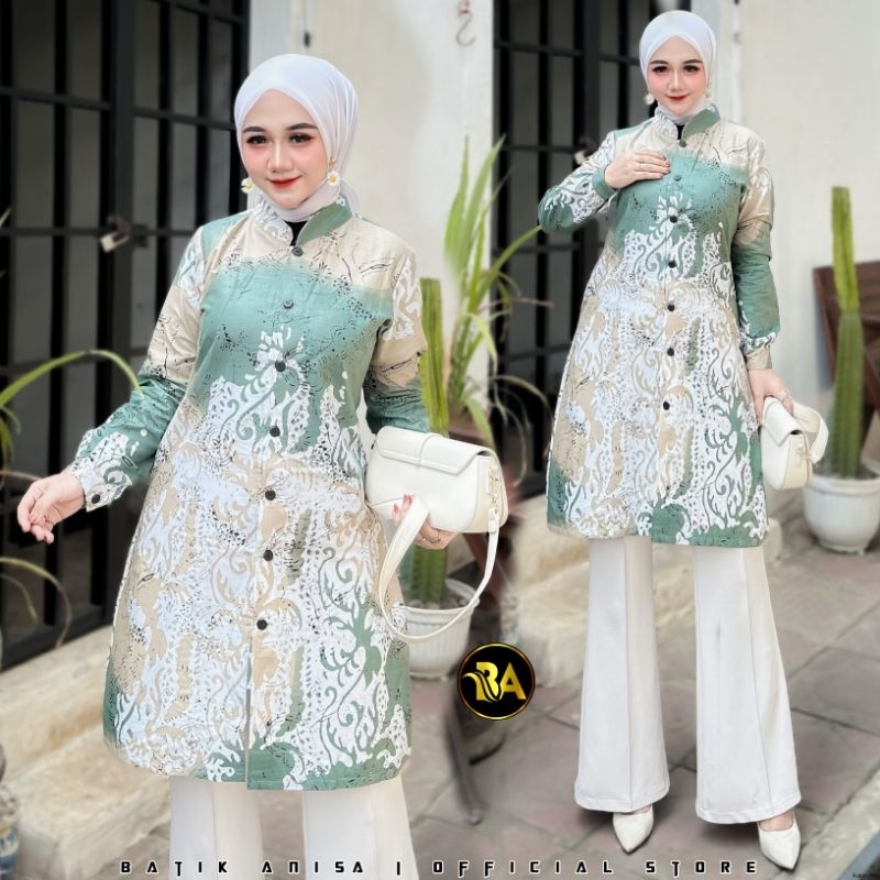 Tunik Batik Wanita Modern | Atasan Batik Wanita Baju Batik Wanita Terbaru Premium Batik Tunik Wanita