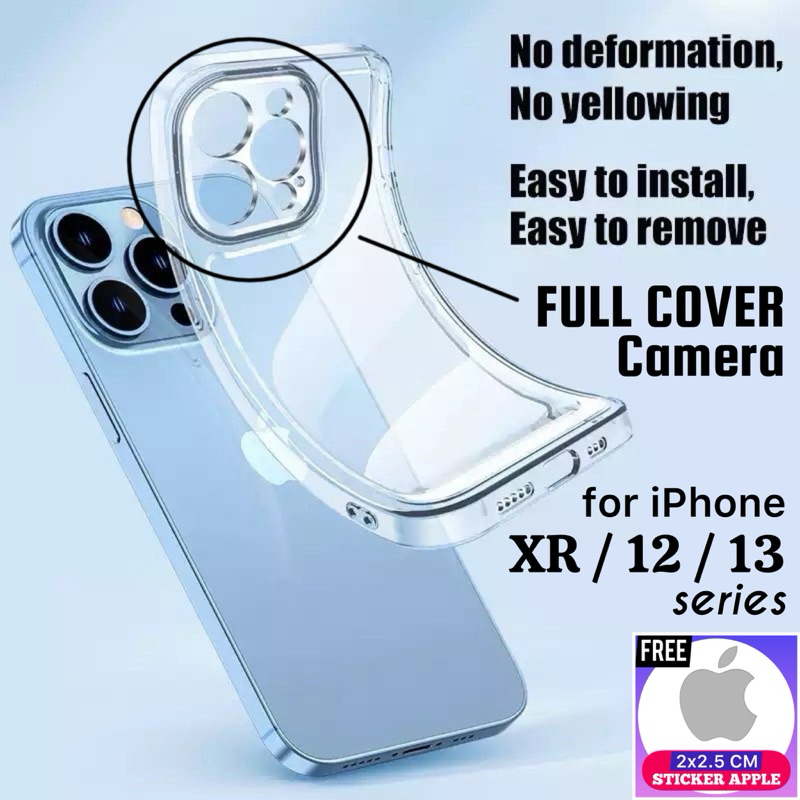 [COD] (Free: Sticker Apple) UPGRADE iPhone XR 12 Pro 13 HD Clear Case iPhone Full Body Camera Cover 
