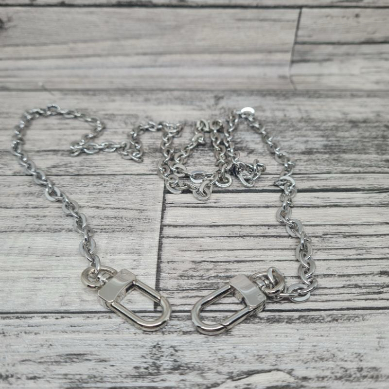 Bag strap chain Caiser Silver / rantai tali tas strap tas SILVER 100 110 120cm padat berisi glossy p