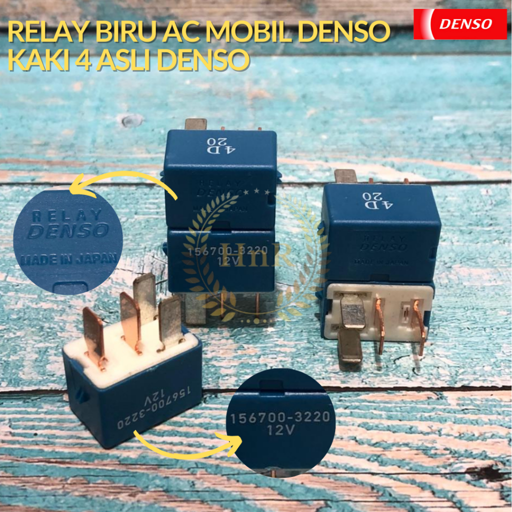 Relay Biru AC Mobil Denso Kaki 4 ASLI DENSO