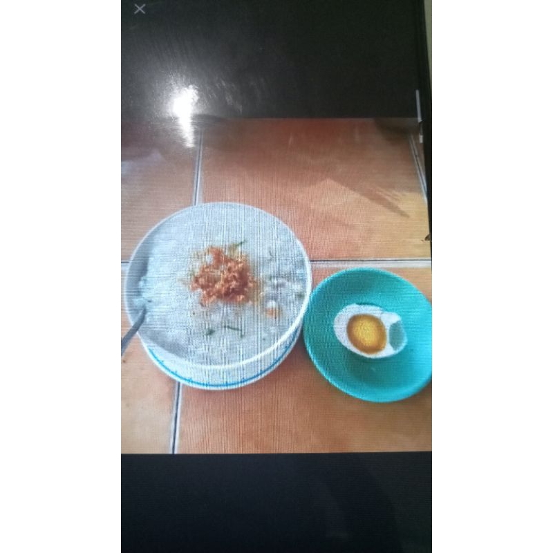 

bubur ikan gabus +telur asinn
