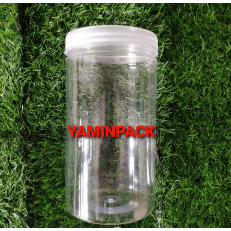 Toples Bulat Bening / Toples plastik kue / Toples Kue kering / Toples 1liter silinder/ toples Plasti