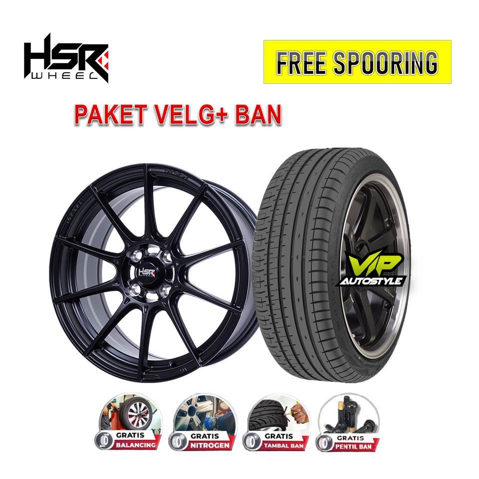 Paket Velg Mobil calya Murah R16 HSR Tsukuba Plus Ban Bonus Centering ( 4 Velg tinggal Pasang)