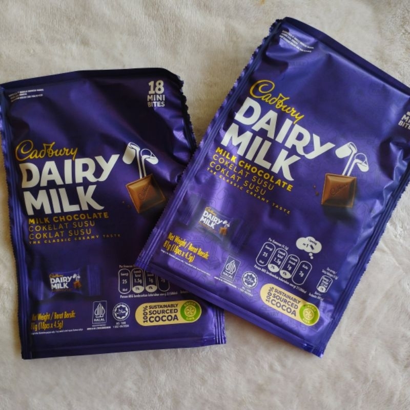 

Cadbury dairy milk 18 mini bites