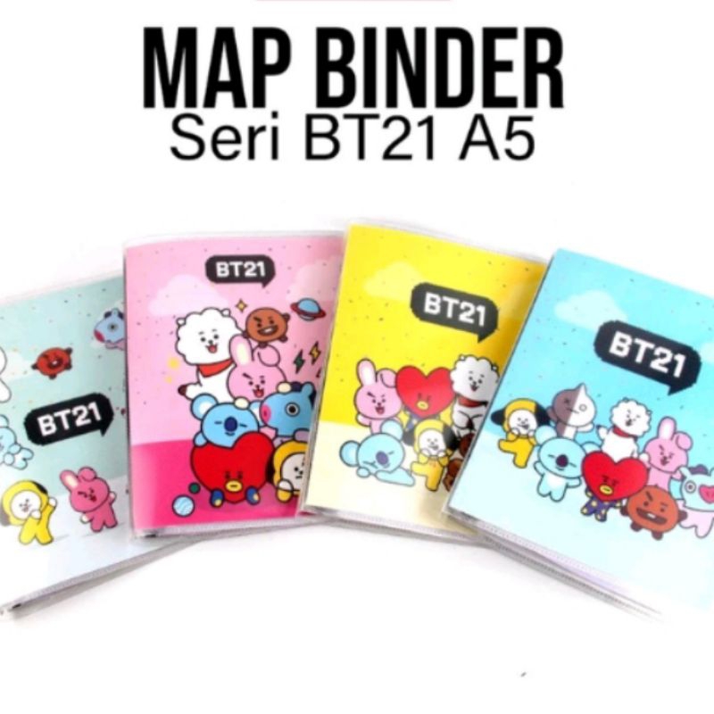 

Binder note BTS ukuran A5 / Binder file ring besi A5 motif kartun