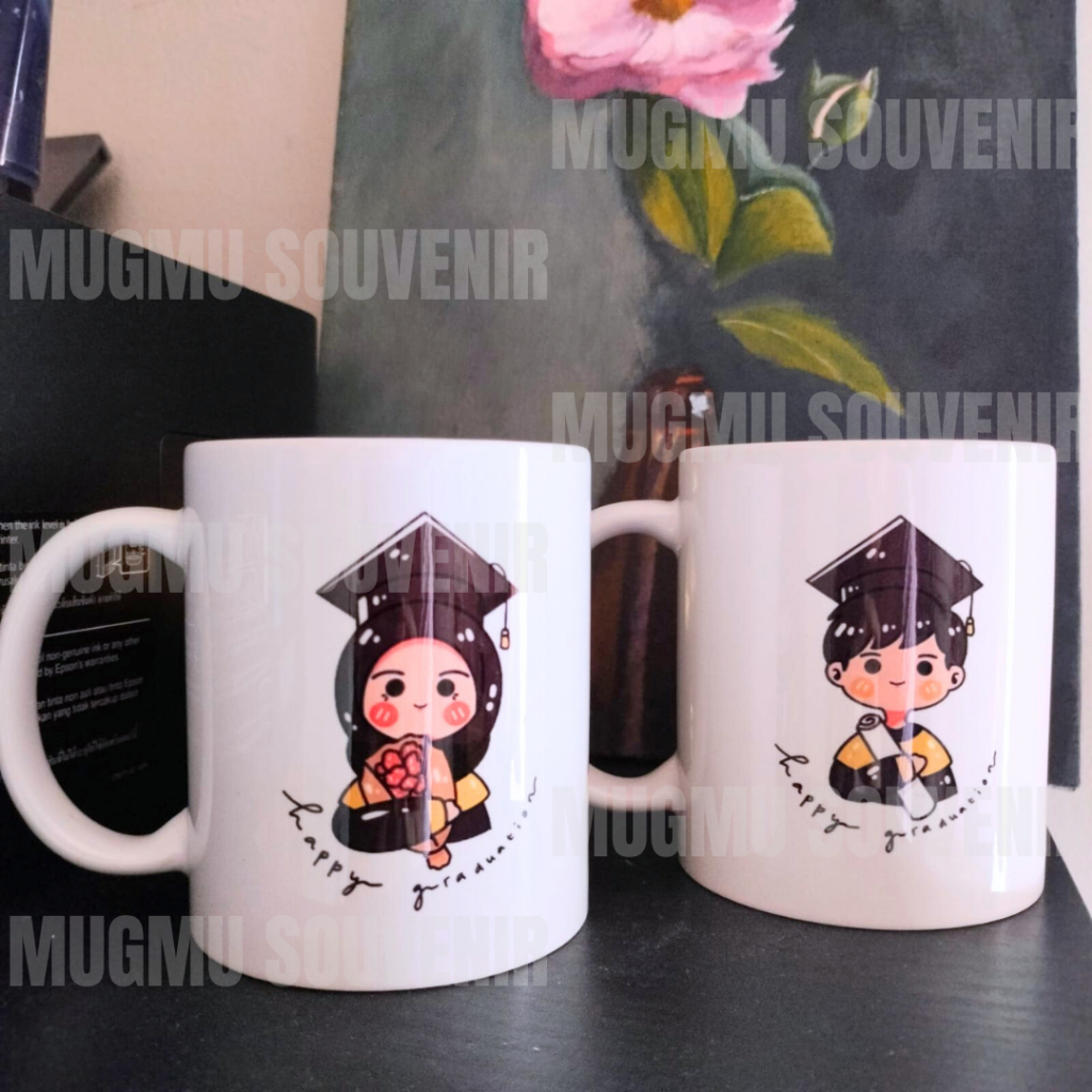 MUG WISUDA TERMURAH/MUG CUSTOM WISUDA/FREE DESIGN/BISA PAKAI FOTO