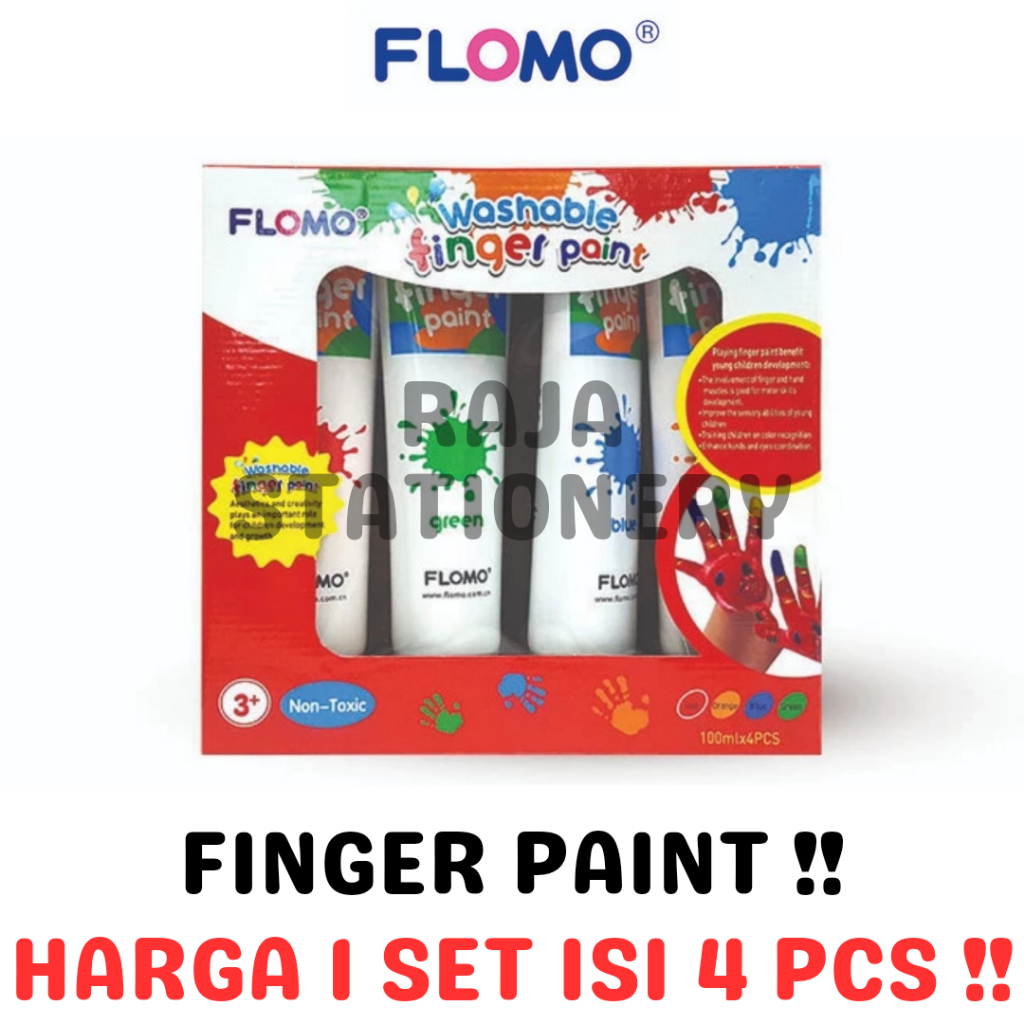 

Flomo WASHABLE Finger Paint SET NON-TOXIC / Cat Tangan AMAN Anak SET