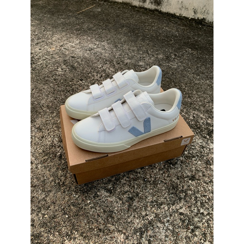 VEJA VELCRO RECIFE WHITE STEEL 100% ORIGINAL