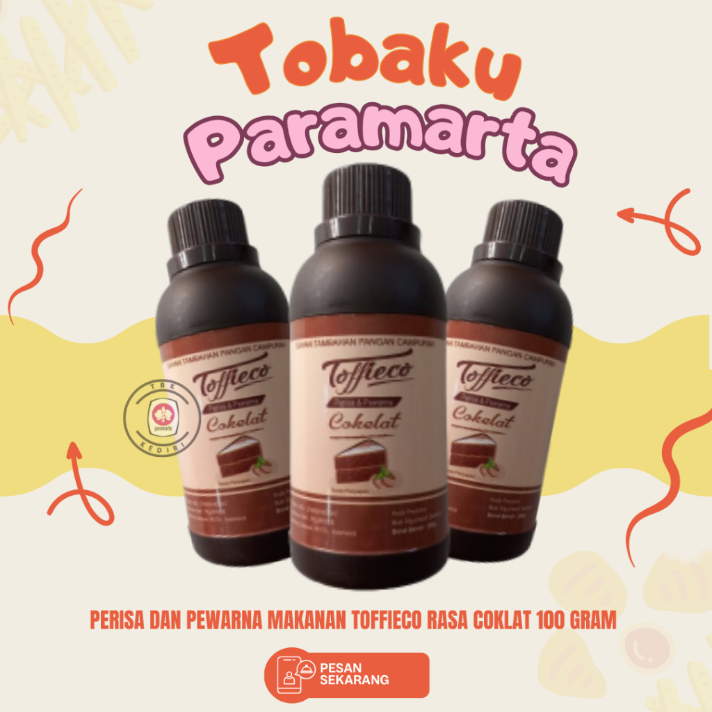 

PERISA DAN PEWARNA MAKANAN TOFFIECO RASA COKLAT 100 ML / PERISA DAN PEWARNA MAKANAN TOFFIECO / TOFFIECO