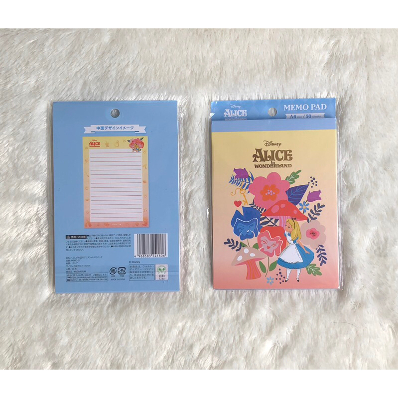 

disney alice in wonderland memo pad size A6 isi 50lbr original japan