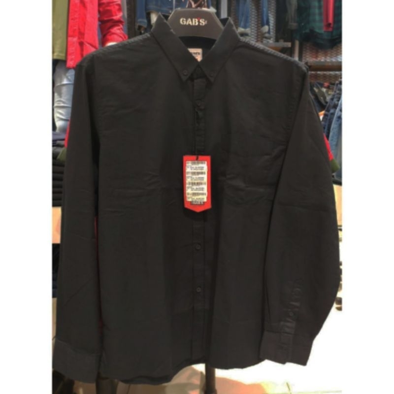 The Gab's by Gabrielle jeans original mens ABAC127A1222L kemeja panjang pria katun berkantong hitam