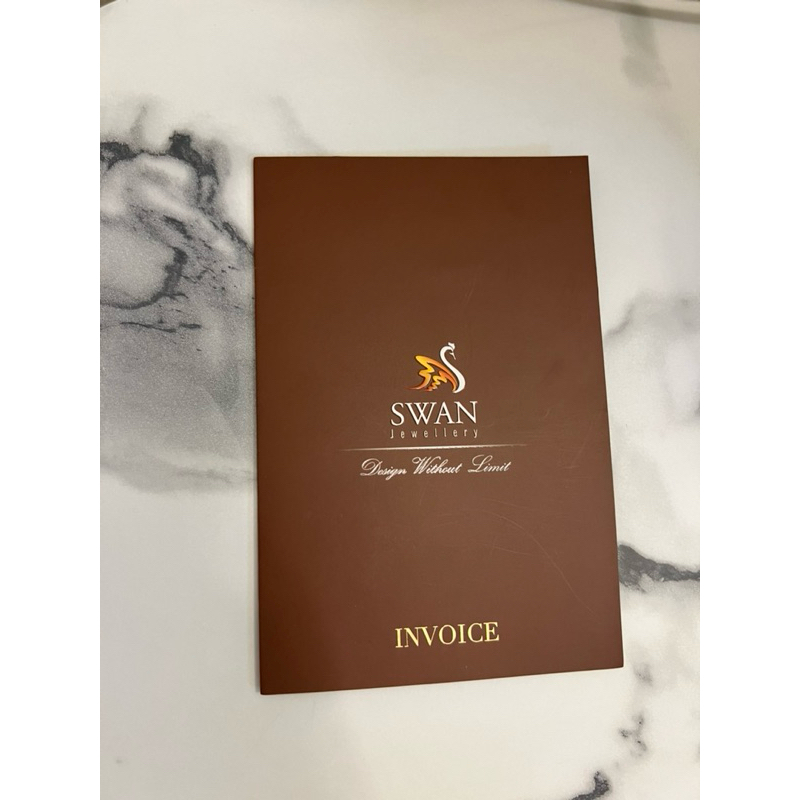 

invoice/receipt card swan jewellery original