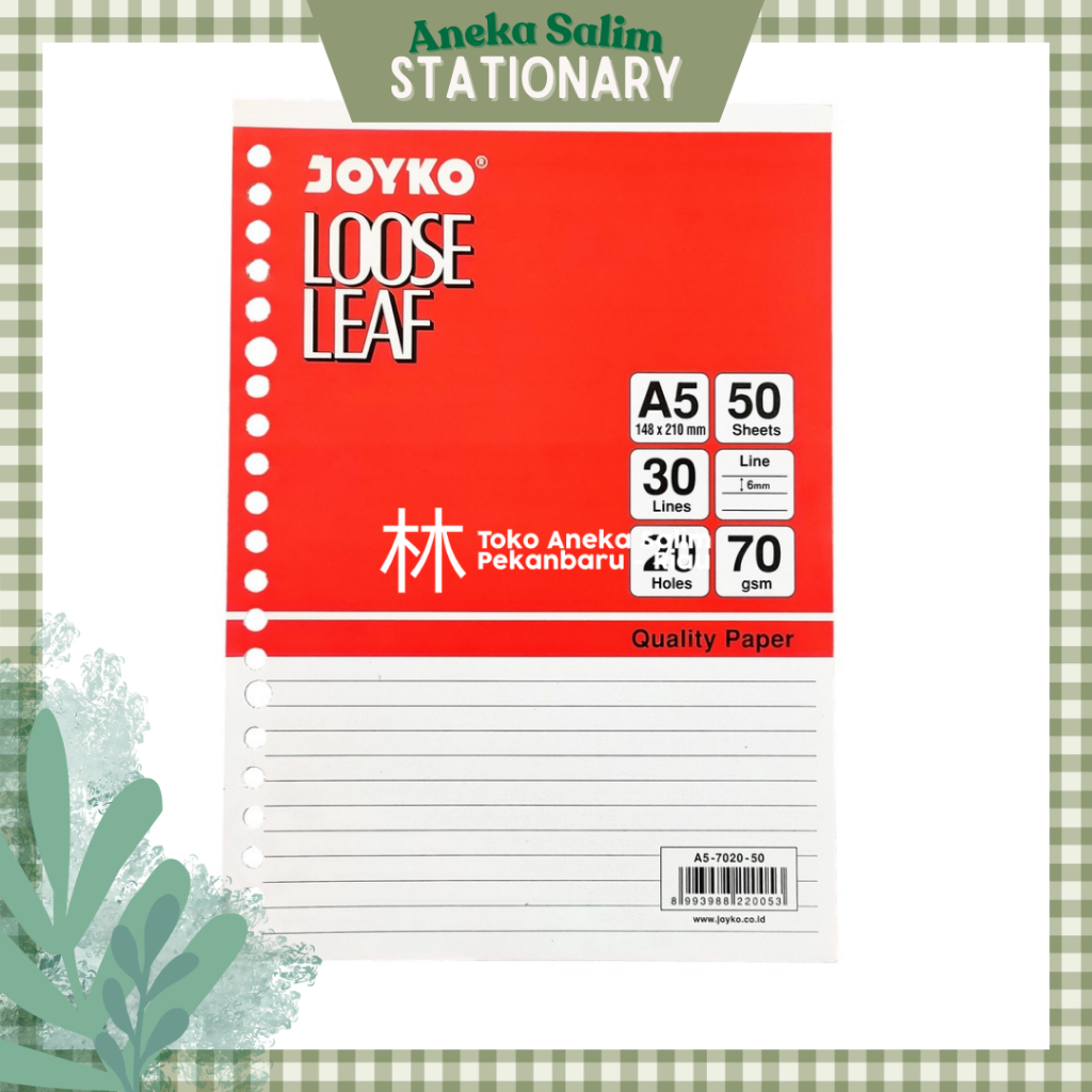 

Anekasalim - Loose Leaf / Isi Kertas Binder Joyko A5-7020-50