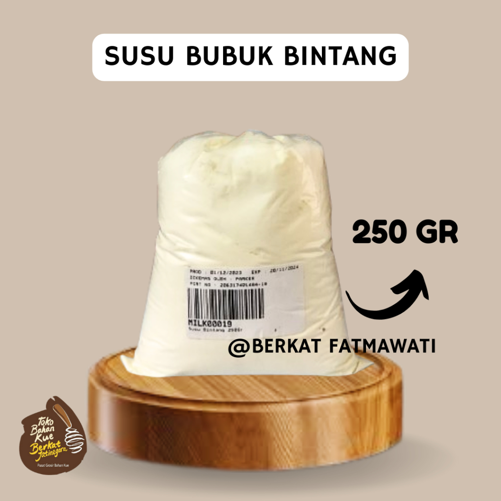 

SUSU BUBUK BINTANG 250 GR / SUSU BUBUK / SUSU BUBUK KUE