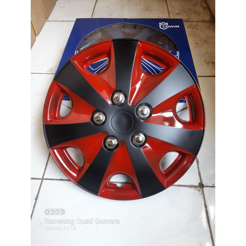 wheel dop cover velg tutup velg standar kaleng dop roda ring 13 ring 14 warna hitam/merah