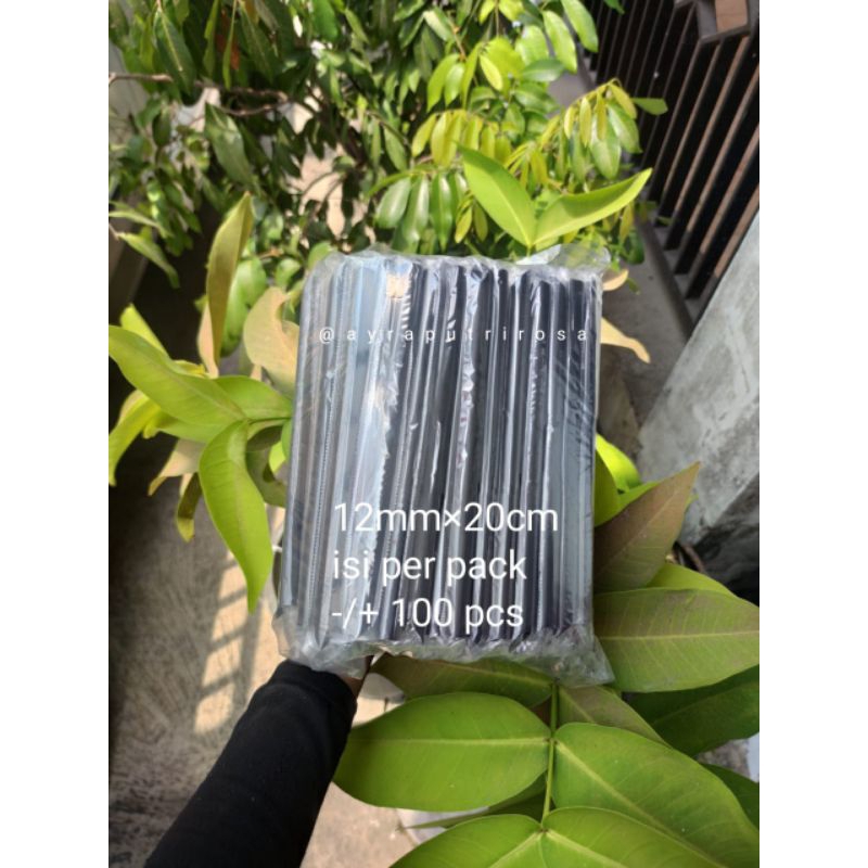 Sedotan Hitam/Sedotan Hitam 12mm/Sedotan Hitam Steril