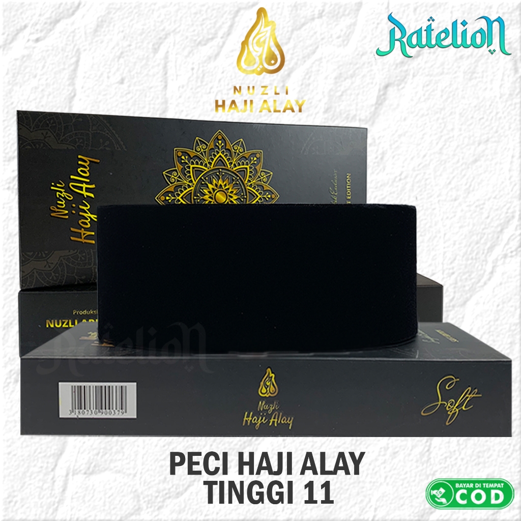 Songkok Hitam HAJI ALAY AC SOFT Tinggi 11 10 9 8 Cm Peci Sholat Bludru Ukuran Anak Laki Pria Dewasa 