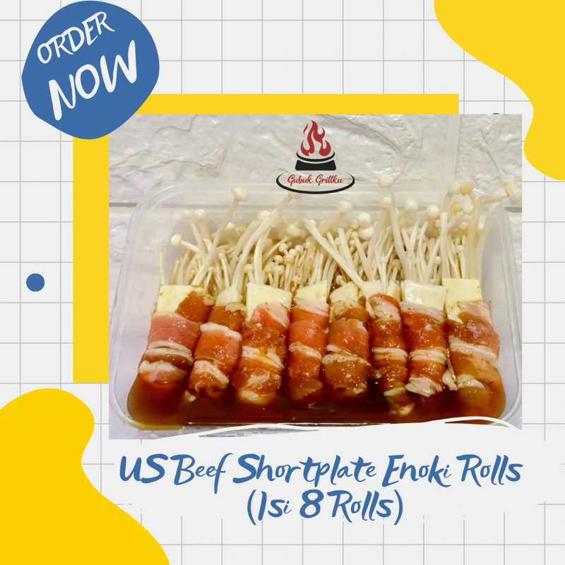 

US BEEF SHORTPLATE ENOKI MOZA ROLLS ||PAKET BBQ ||PAKET GRILL