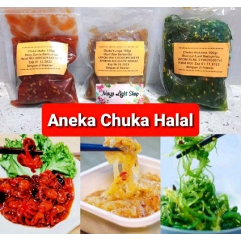 

Chuka sushi wakame idako kurage frozen gurita ubur ubur halal MUI BPOM halal murah enak dan fresh