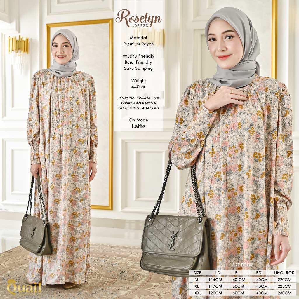 Quail Hijab - ROSELYN EXCLUSIVE DRESS MOTIF ORI QUAIL