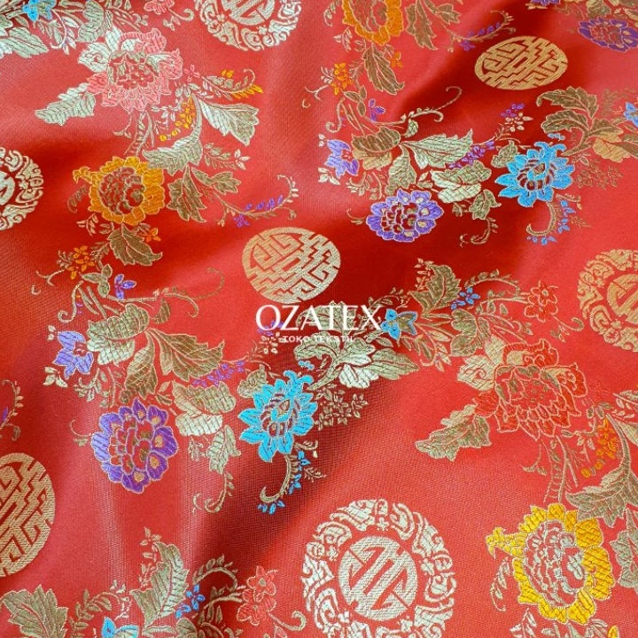 Best Seller Kain Congsam Cheongsam Chongsam Cheongsam Tebal Satin Motif Bordir