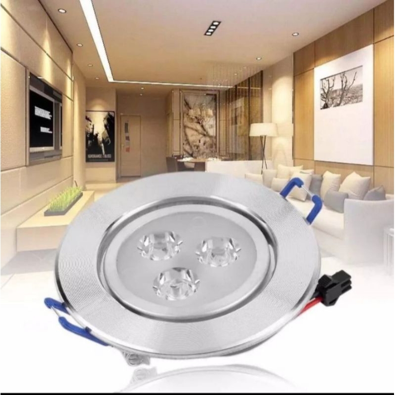 Lampu Downlight LED 3 mata 3 Watt Putih