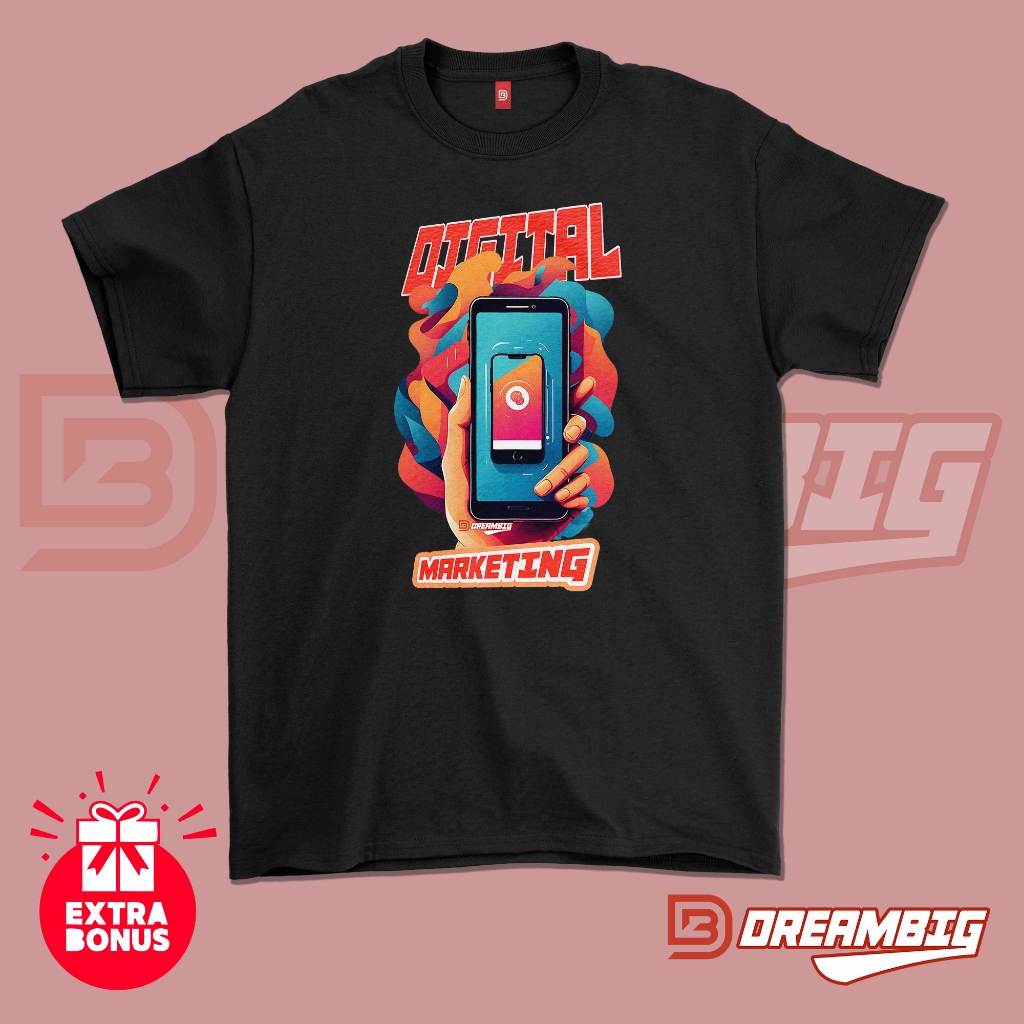 T-shirt Kaos Distro Motif Digital Marketing Indonesia Unisex 24s Cattun Combad