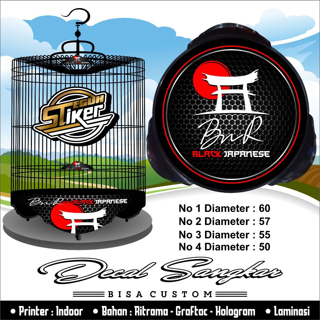 Stiker Sangkar Murai BNR Japanese