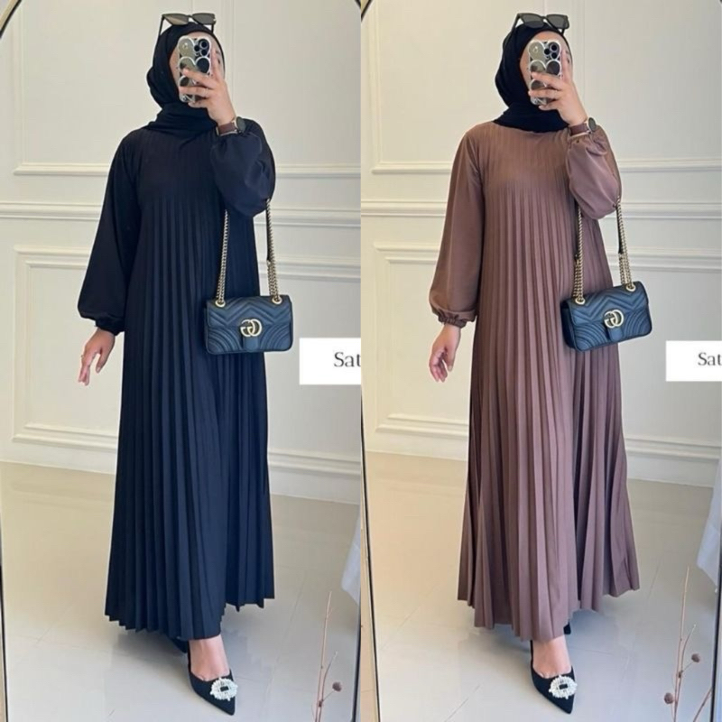 Gamis Plisket Payung / Dress Plisket / Gamis Plisket Payung / Maxy Dress Pleats / Pleats Dress / Inn