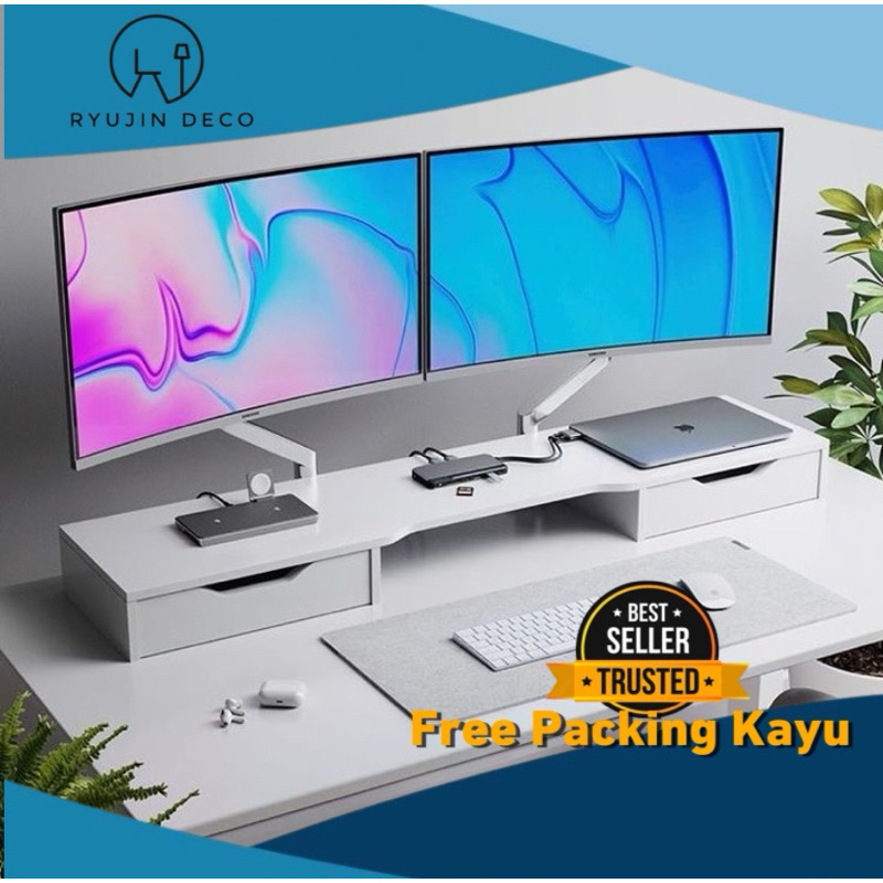 Stand monitor stand komputer meja komputer stand monitor laci