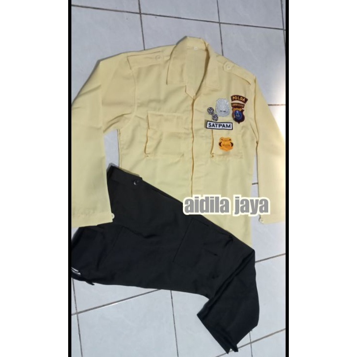 Hot SERAGAM PDL SATPAM SECURITY BARU MODEL CREAM BAHAN TWIST HALUS