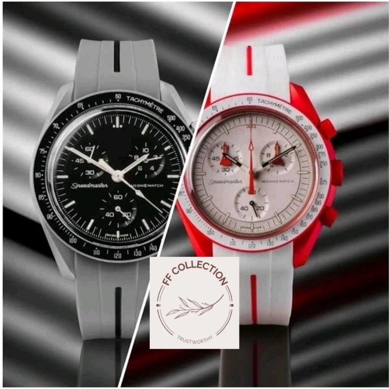 Tali Jam Tangan 20 MM Tali Jam Tangan Omega X Swatch Strap Rubber Moon Swatch Curve