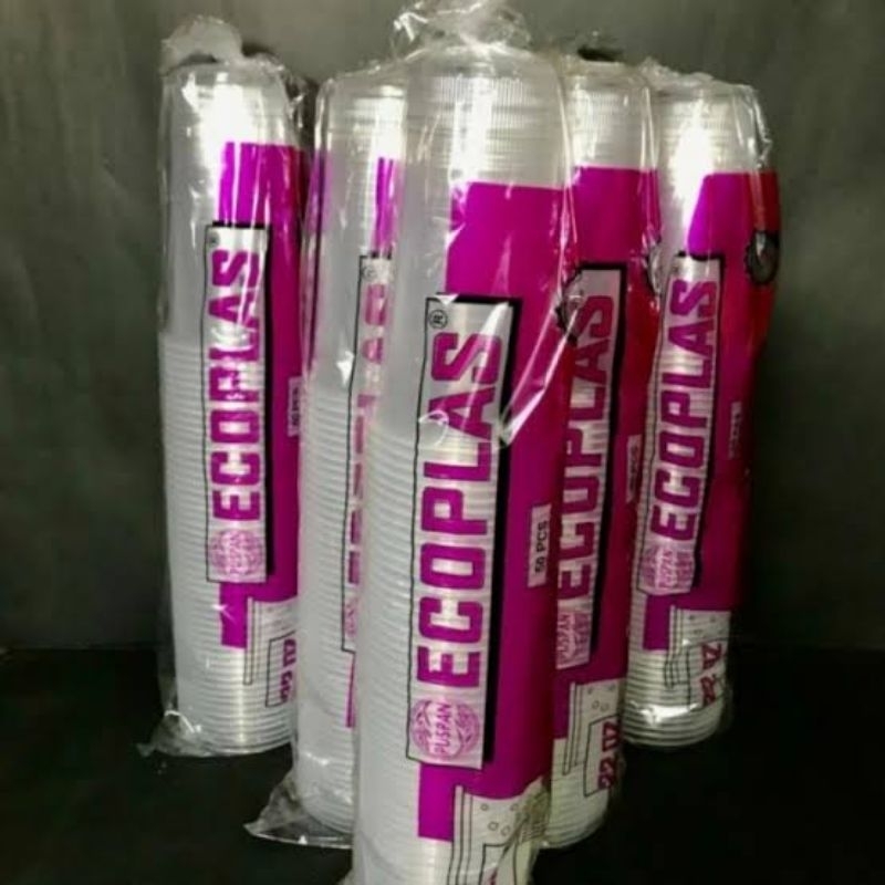 Gelas Cup Ecoplast Puspan Uk 22Oz 1pak isi 50Pcs