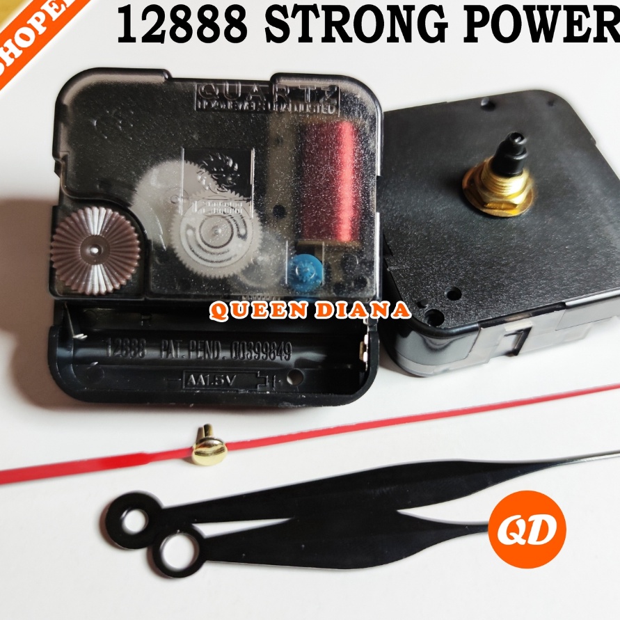 Segera Dapatkan mesin jam dinding awet spull besar tambah power QUARTZ 12888 as 145 mm free jarum