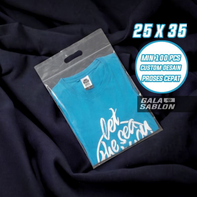 PLASTIK SABLON ZIPLOCK/CUSTOM LOGO/KLIPPOND GLOSSY MURAH  25X35