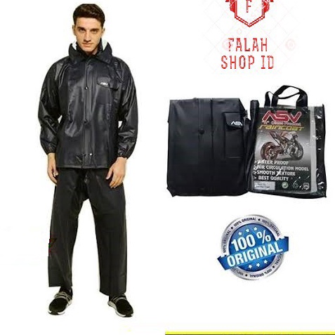 Terbaik Jas Hujan ASV Karet Versi 1 ASLI 1 ORIGINAL PREMIUM Mantel Tebal Kualitas No1 Full Rubber Pr