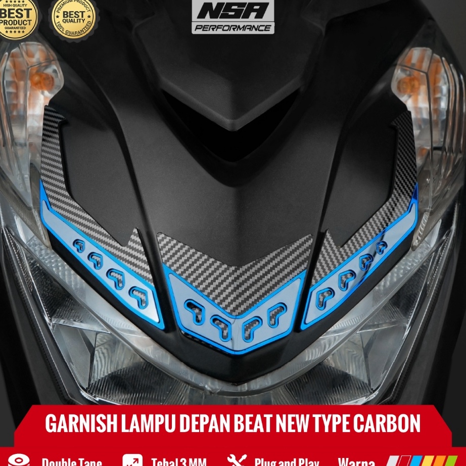 Terlaris GARNISH LAMPU DEPAN BEAT DELUXE NEW 22 BEAT DELUXE NEW 222 AKSESORIS COVER FRONT SHIELD GOL