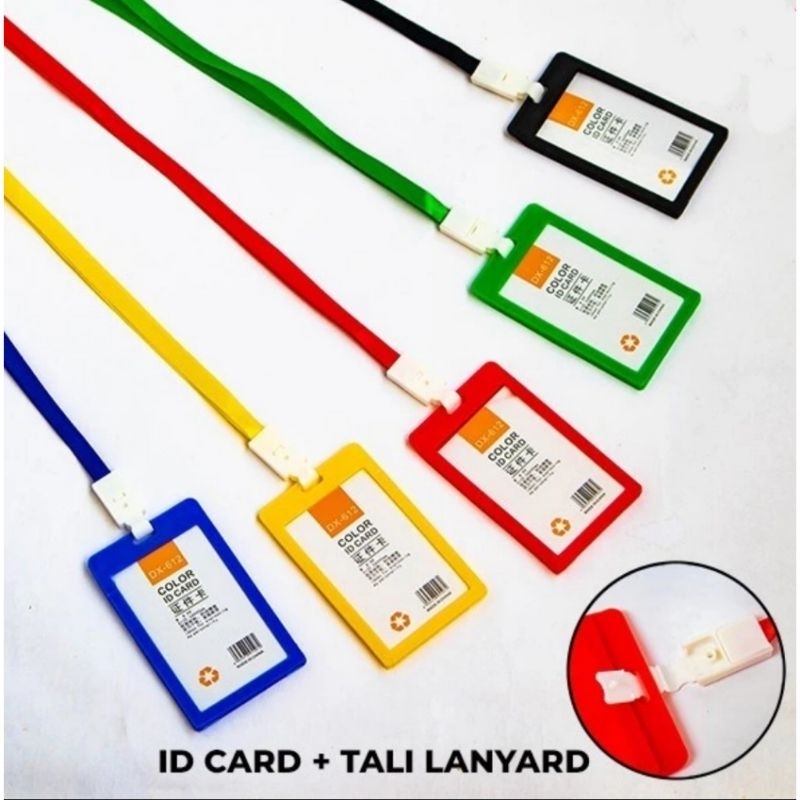 

Name Tag ID CARD + tali lanyard / id card lusinan isi 12pcs