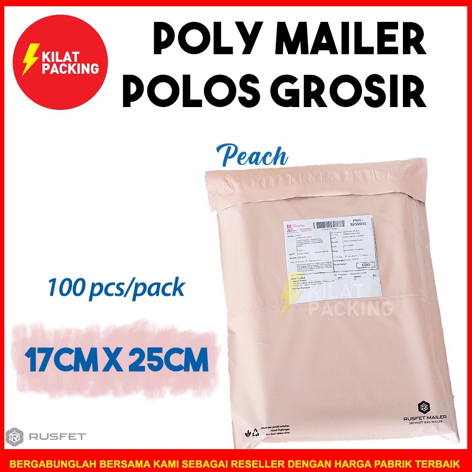 

Baru POLYMAILER PEACH POLOS 17CM X 25CM AMPLOP PLASTIK PACKING RUSFET PREMIUM TERMURAH PACK V8D