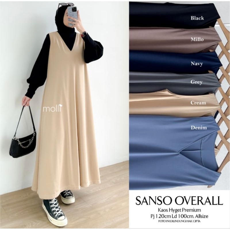 Molli Berlabel Jeiso Sanso Overall Polos Kaos Hyget Inner Iner Tanpa Lengan Dress Premium Pakaian Mu