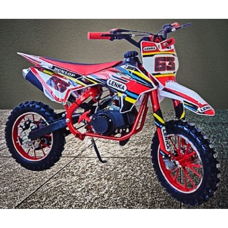 Motor Trail Bensin  LENKA MC 63 DOUBLE KNALPOT Mini Trail Motor anak